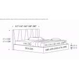 Double bed upholstered in fabric Traganon
