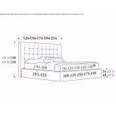Fabric double bed with quilted headboard Traganon