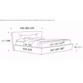 Podwójne łóżko materiałowe z tapicerowanym zagłówkiem Traganon