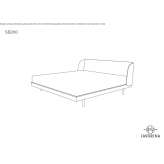 Wooden double bed with upholstered headboard Brenno