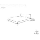 Wooden double bed with integrated bedside tables Patton