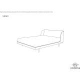 Wooden double bed with upholstered headboard Brenno