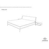 Wooden double bed with integrated bedside tables Patton