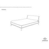 Wooden double bed with upholstered headboard Patton