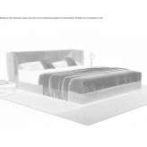 Fabric bed with upholstered headboard Kurbnesh