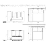 Podwójne łóżko materiałowe z tapicerowanym zagłówkiem Boiany