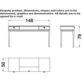 Nabuk and metal dressing table Nevele