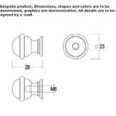 Aluminum furniture knob Zimbor