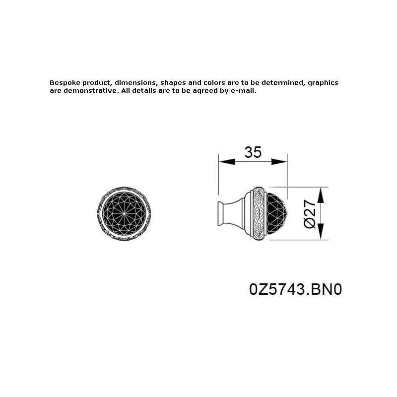 Brass furniture knob with Swarovski® crystals Golega Brass furniture knob with Swarovski® crystals Golega