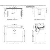 Rectangular ceramic washbasin mounted to the wall Emet