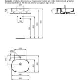 Ceramic countertop washbasin Dolores