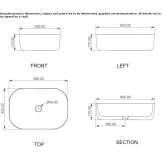 Rectangular countertop ceramic washbasin Sadska