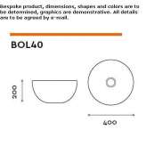 Round ceramic washbasin, countertop Gaibiel