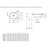 Oval ceramic washbasin, recessed Vodo