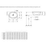 Recessed oval ceramic washbasin Vodo