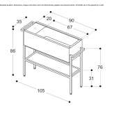 Rectangular single concrete washbasin Helidon