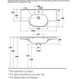 Single ceramic washbasin with overflow Sumas