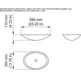 Countertop washbasin made of oval cultured marble Ghioroiu