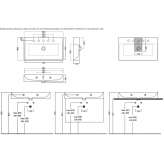 Rectangular washbasin with overflow Hilvan