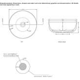 Round ceramic washbasin, countertop Brandico