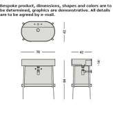 Oval console with ceramic washbasin Sambata