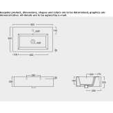 Rectangular ceramic washbasin mounted to the wall Compton