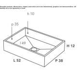 Rectangular countertop washbasin made of porcelain stoneware Kudepsta