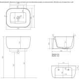 Prostokątna umywalka ceramiczna montowana do ściany Vigasio