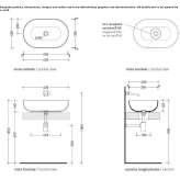 Oval countertop ceramic washbasin Bergama