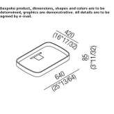 Rectangular Cementoskin® countertop washbasin Pogorze