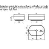 Cristalmood® oval countertop washbasin Bissen