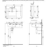 Rectangular ceramic wall washbasin with integrated countertop Muncie