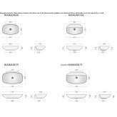 Oval wall-mounted ceramic washbasin Campese