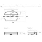 Rectangular countertop ceramic washbasin Pelm