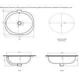 Oval ceramic washbasin, recessed Theale