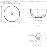 Round ceramic washbasin, countertop Brandico