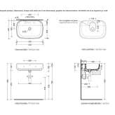 Rectangular ceramic washbasin Caulnes