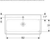 Rectangular countertop washbasin made of porcelain stoneware Elstead