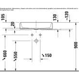 Rectangular countertop ceramic washbasin Pradillo