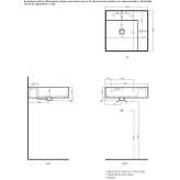 Ceramic countertop washbasin, rectangular, single Theale