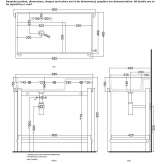 Rectangular ceramic washbasin with integrated countertop Baburia