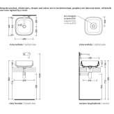 Square ceramic washbasin Caulnes