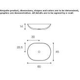 Ceramilux® oval countertop washbasin Wlen