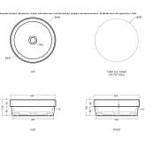 Semi-built-in, round, single ceramic washbasin Theale