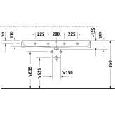 Rectangular ceramic washbasin with overflow Pradillo