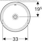 Round recessed washbasin made of porcelain glass Plavinas