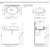 Partially recessed ceramic washbasin Valdieri