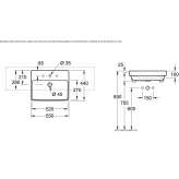 Partially recessed ceramic washbasin Ukhta