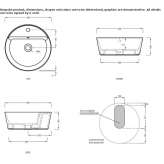 Round ceramic washbasin, countertop Brandico