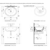 Round ceramic washbasin, countertop Rudiano